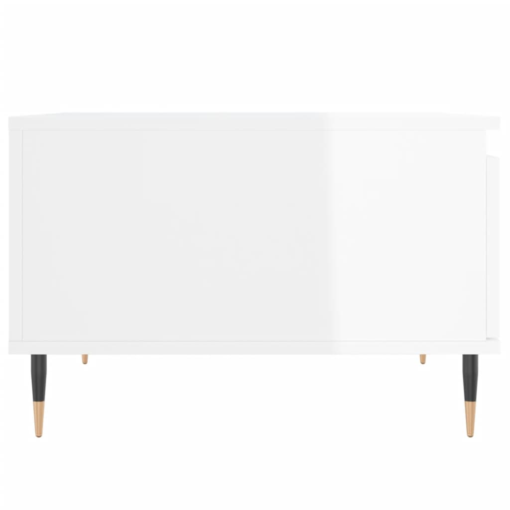 Stolić za kavu sjajni bijeli 55x55x36,5 cm konstruirano drvo
