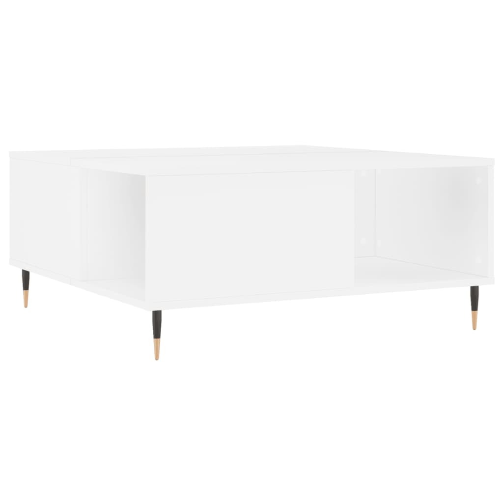 Stolić za kavu bijeli 80 x 80 x 36,5 cm od konstruiranog drva
