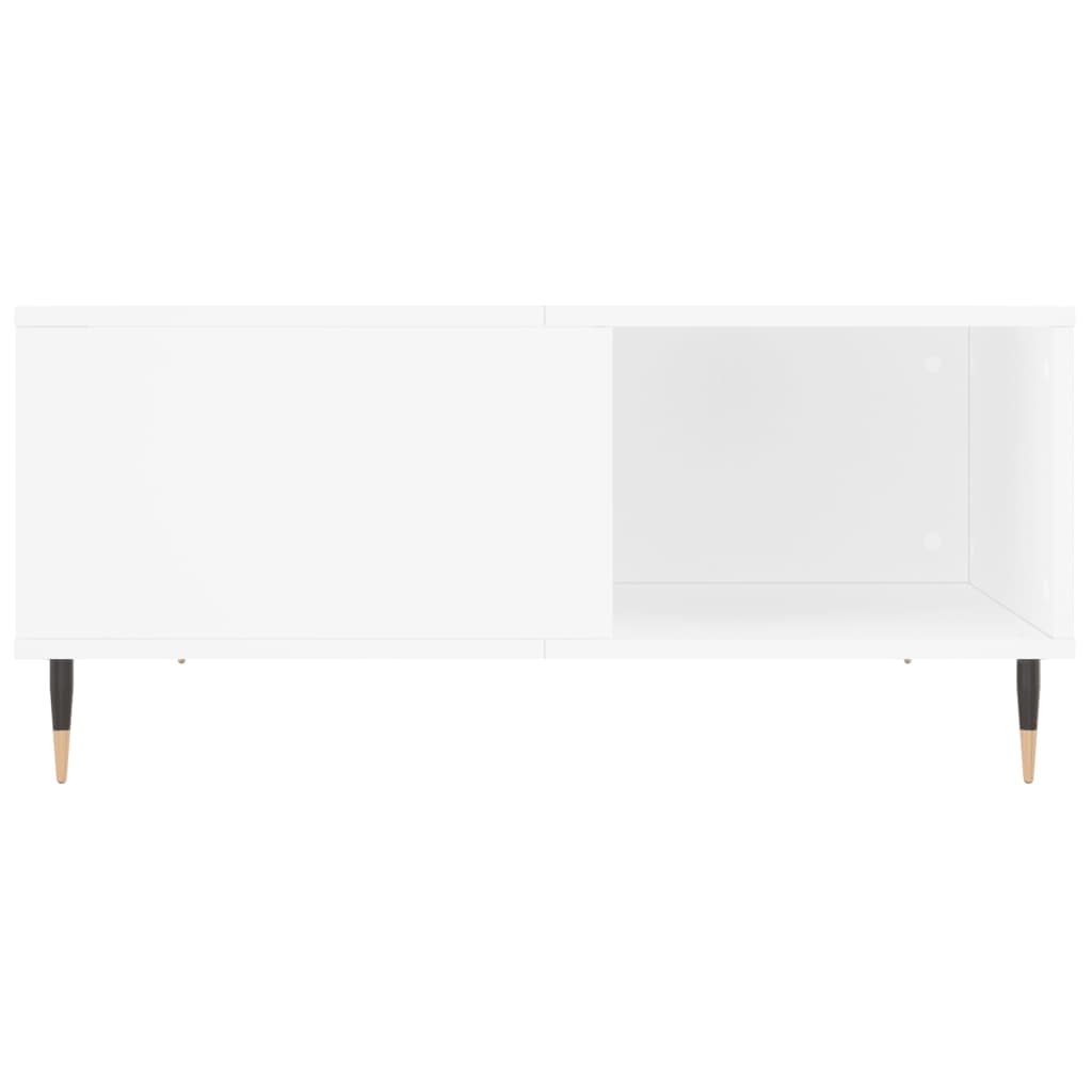 Stolić za kavu bijeli 80 x 80 x 36,5 cm od konstruiranog drva