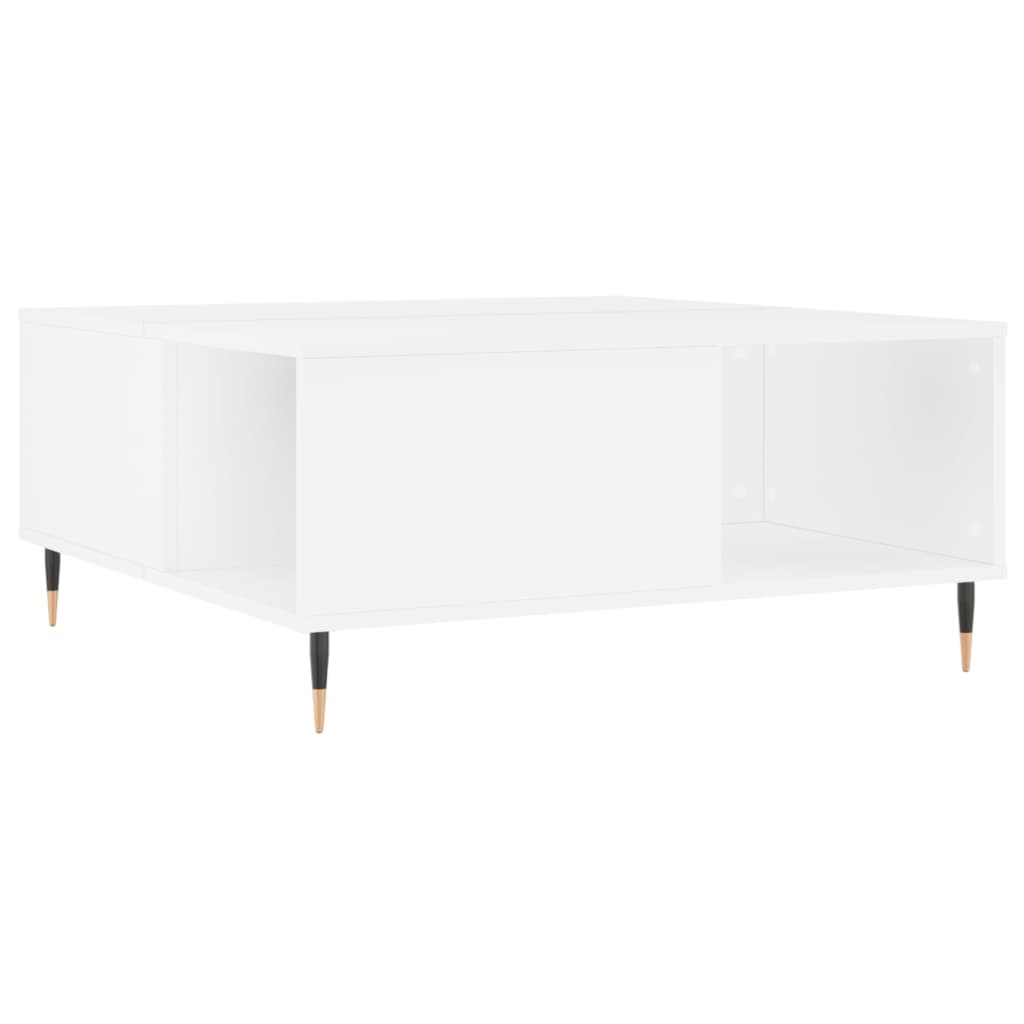 Stolić za kavu bijeli 80 x 80 x 36,5 cm od konstruiranog drva