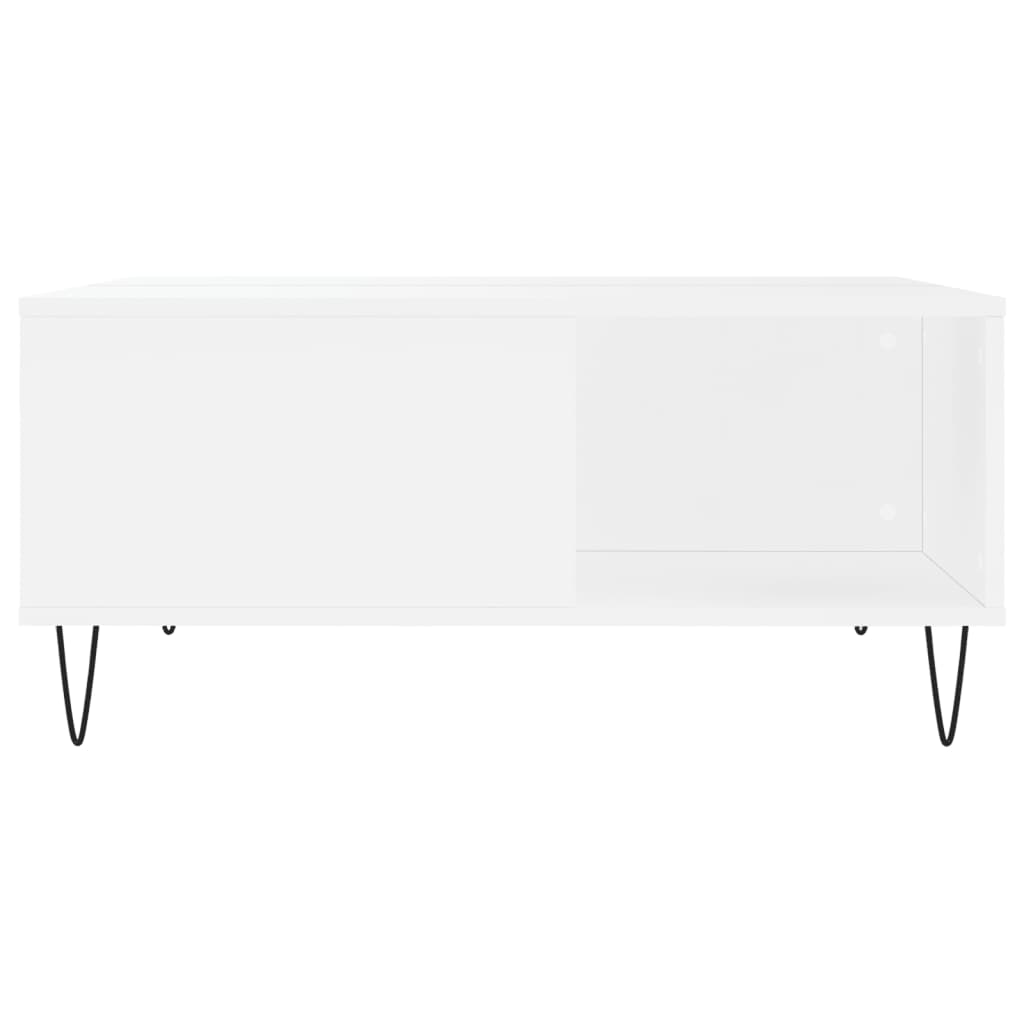Stolić za kavu bijeli 80 x 80 x 36,5 cm od konstruiranog drva