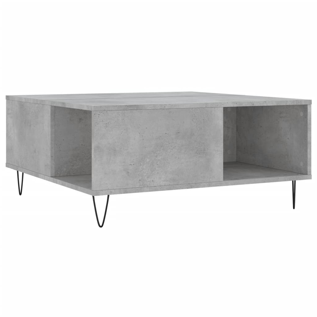 Stolić za kavu boja betona 80 x 80 x 36,5 cm konstruirano drvo