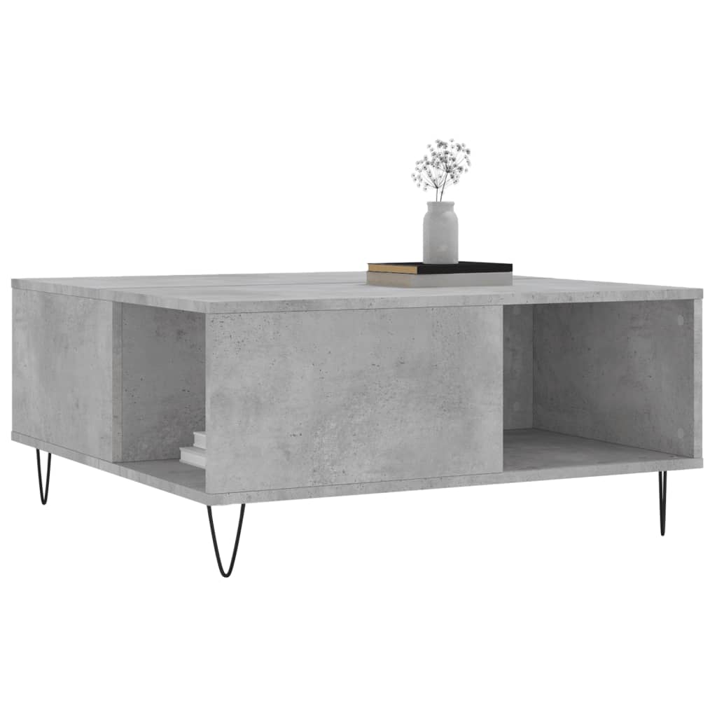 Stolić za kavu boja betona 80 x 80 x 36,5 cm konstruirano drvo