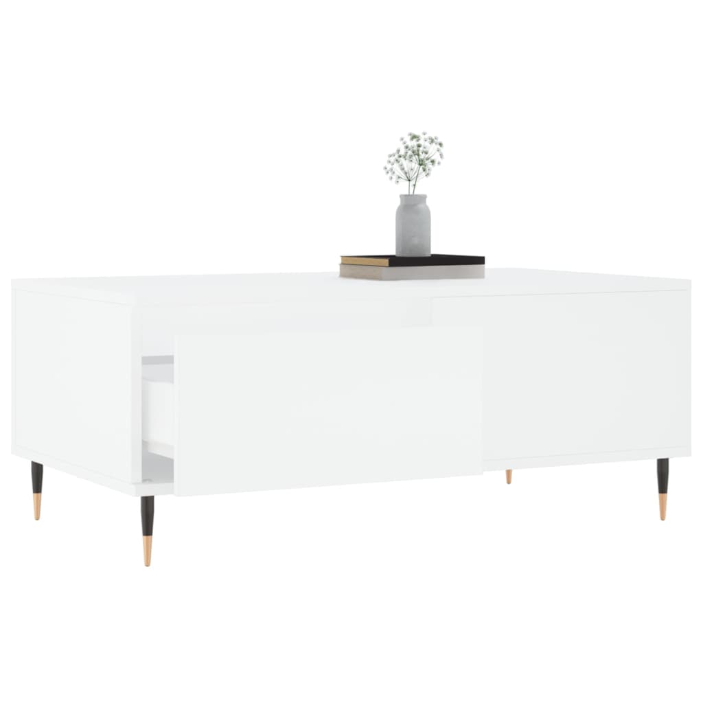 Stolić za kavu bijeli 90 x 50 x 36,5 cm od konstruiranog drva