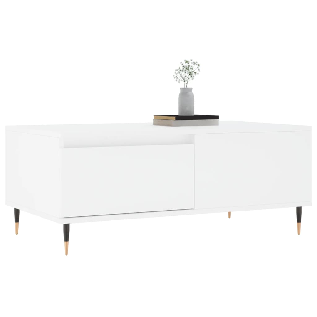 Stolić za kavu bijeli 90 x 50 x 36,5 cm od konstruiranog drva