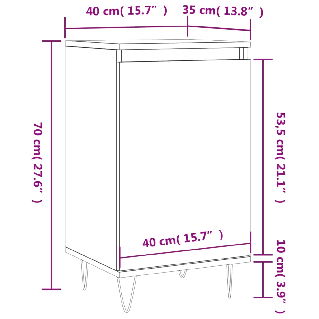 Komode 2 kom boja hrasta sonome 40x35x70 cm konstruirano drvo