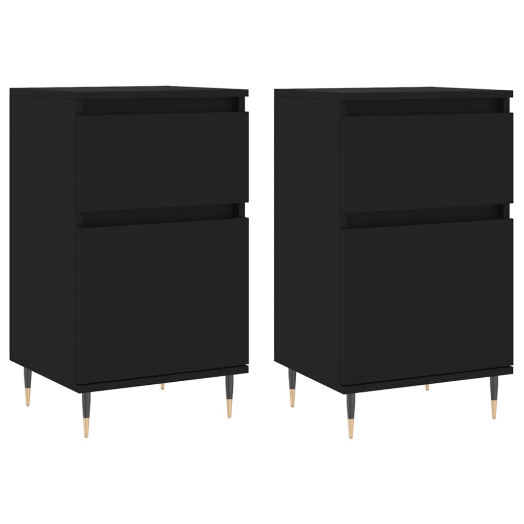 Komode 2 kom crne 40 x 35 x 70 cm od konstruiranog drva