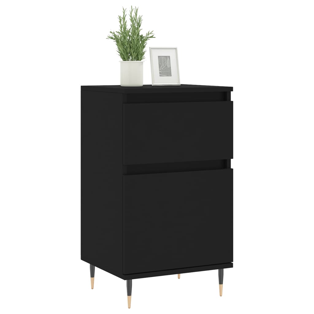Komode 2 kom crne 40 x 35 x 70 cm od konstruiranog drva