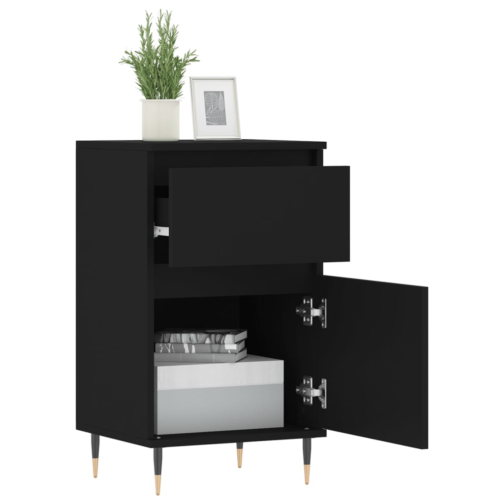 Komode 2 kom crne 40 x 35 x 70 cm od konstruiranog drva