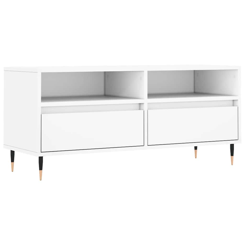 TV ormarić bijeli 100 x 34,5 x 44,5 cm od konstruiranog drva Bijela