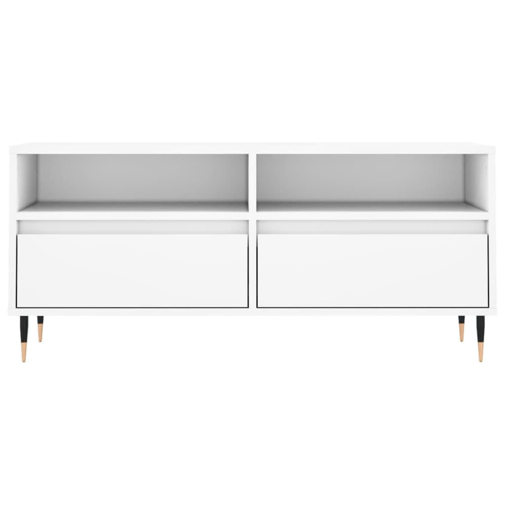 TV ormarić bijeli 100 x 34,5 x 44,5 cm od konstruiranog drva Bijela