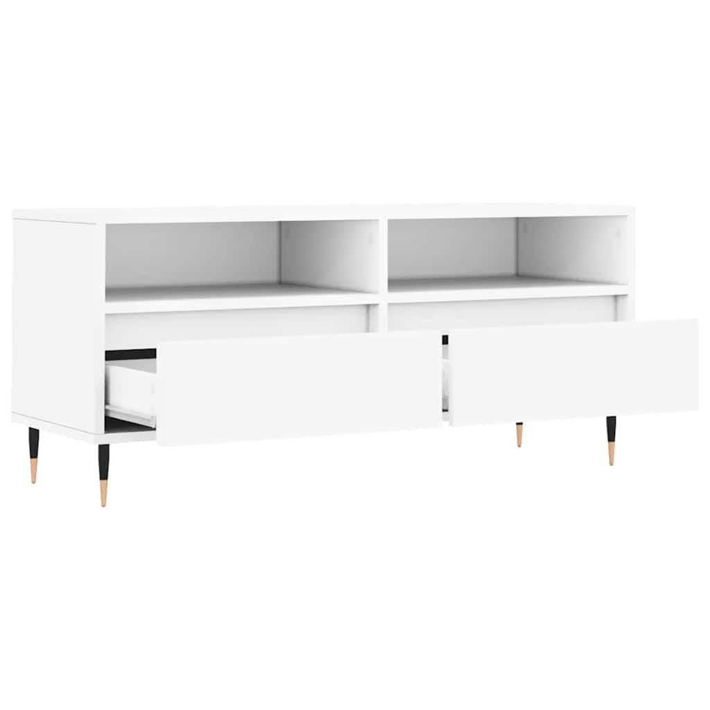 TV ormarić bijeli 100 x 34,5 x 44,5 cm od konstruiranog drva Bijela