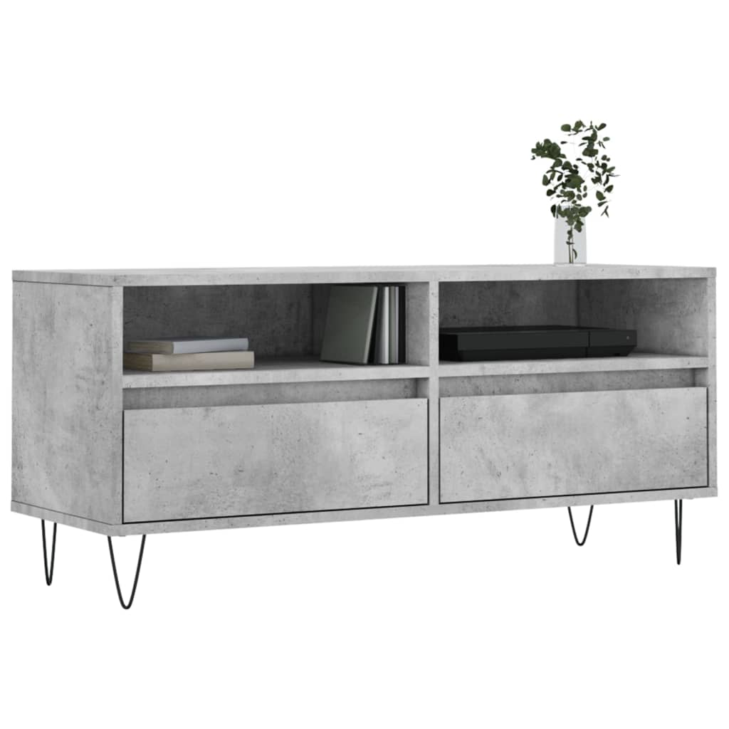 TV ormarić boja betona 100x34,5x44,5 cm od konstruiranog drva