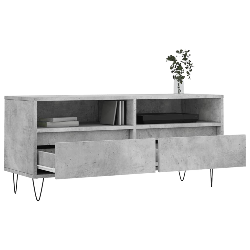 TV ormarić boja betona 100x34,5x44,5 cm od konstruiranog drva