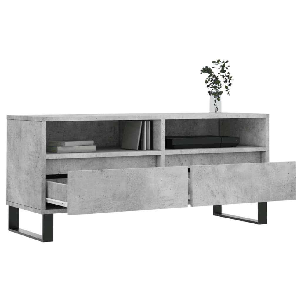 TV ormarić boja betona 100x34,5x44,5 cm od konstruiranog drva