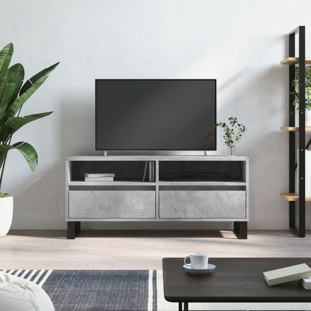 TV ormarić boja betona 100x34,5x44,5 cm od konstruiranog drva