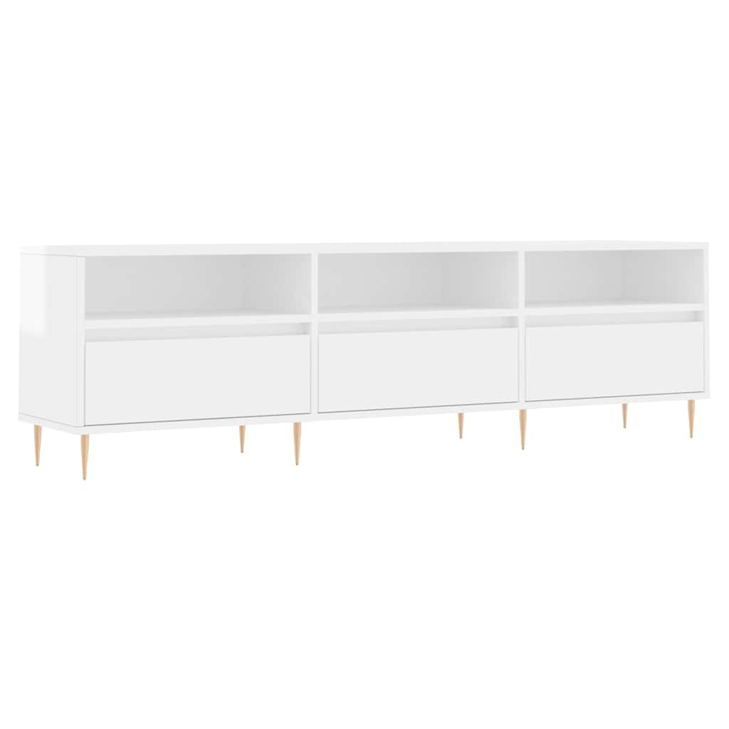 TV ormarić sjajni bijeli 150x30x44,5 cm od konstruiranog drva