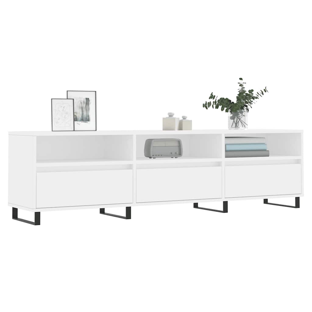 TV ormarić bijeli 150x30x44,5 cm od konstruiranog drva Bijela
