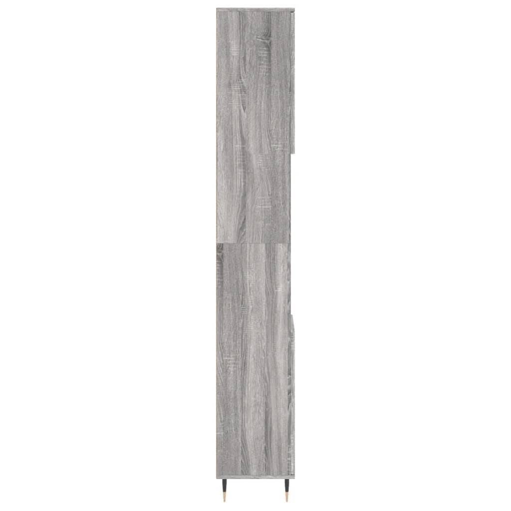Kupaonski ormarić boja hrasta 30x30x190 cm konstruirano drvo Siva