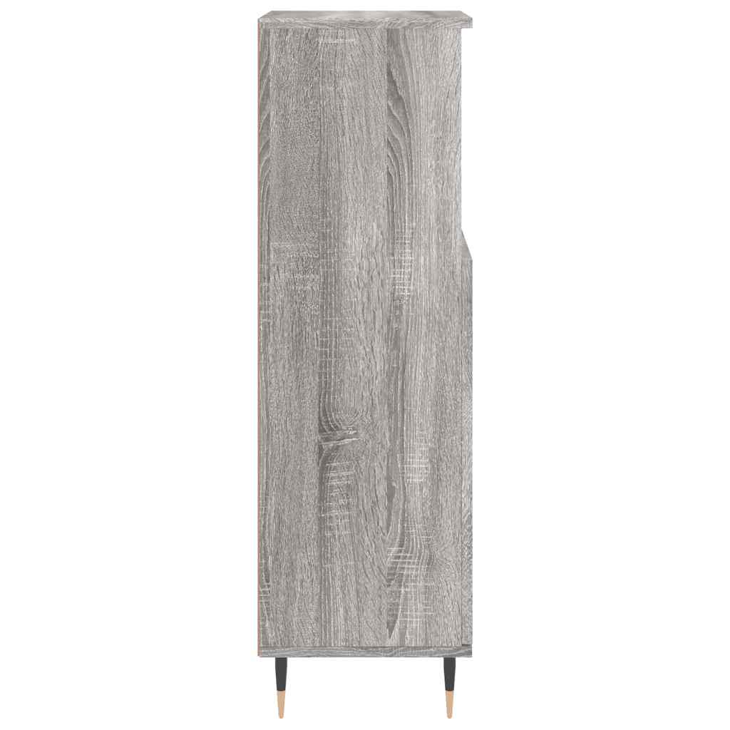 Kupaonski ormarić sivi hrast 30x30x100 cm konstruirano drvo