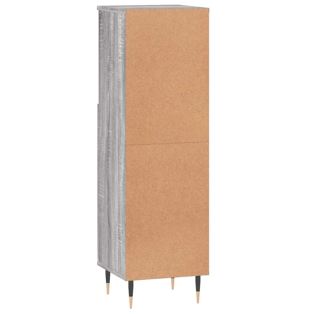 Kupaonski ormarić sivi hrast 30x30x100 cm konstruirano drvo