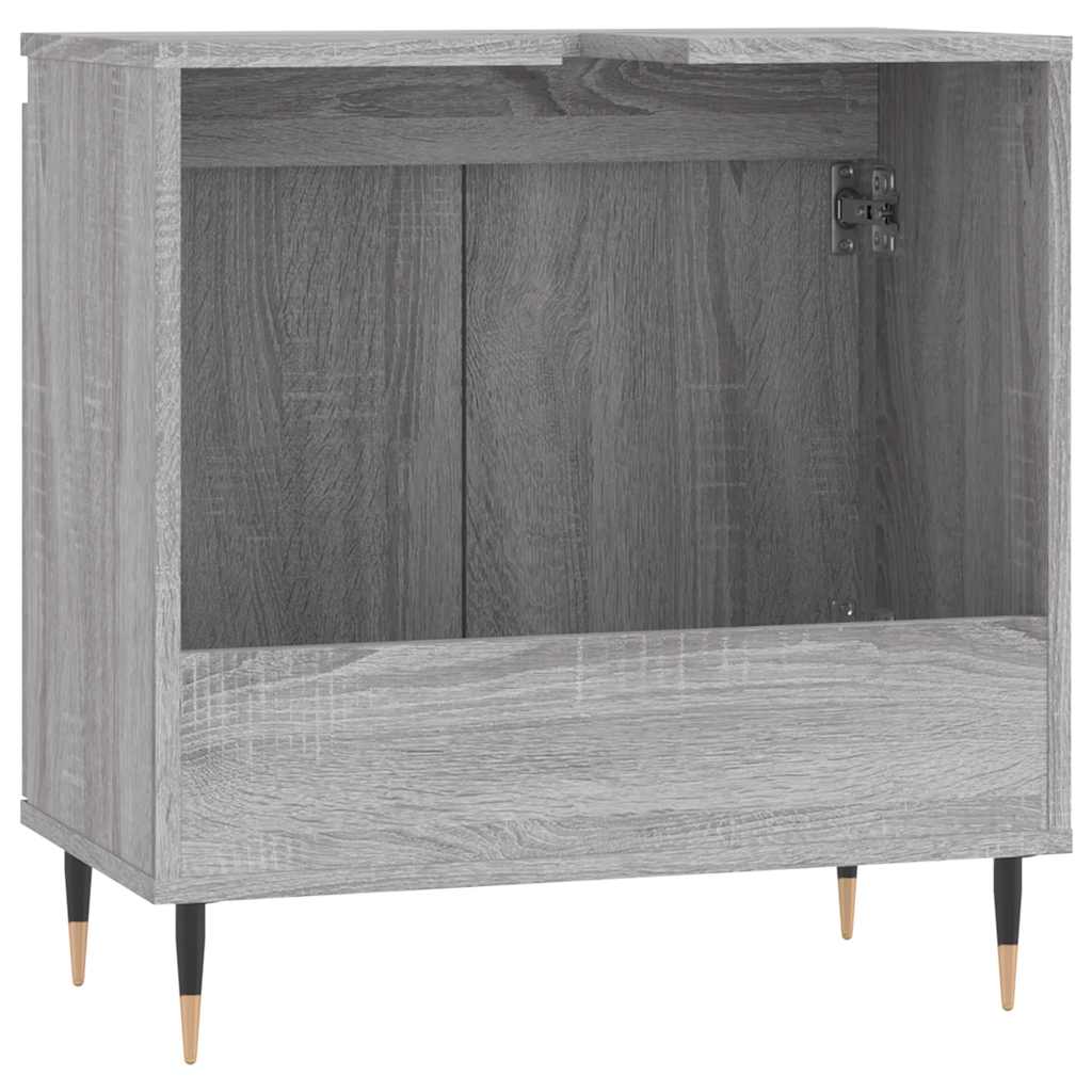 Kupaonski ormarić boja hrasta 58x33x60 cm konstruirano drvo Siva