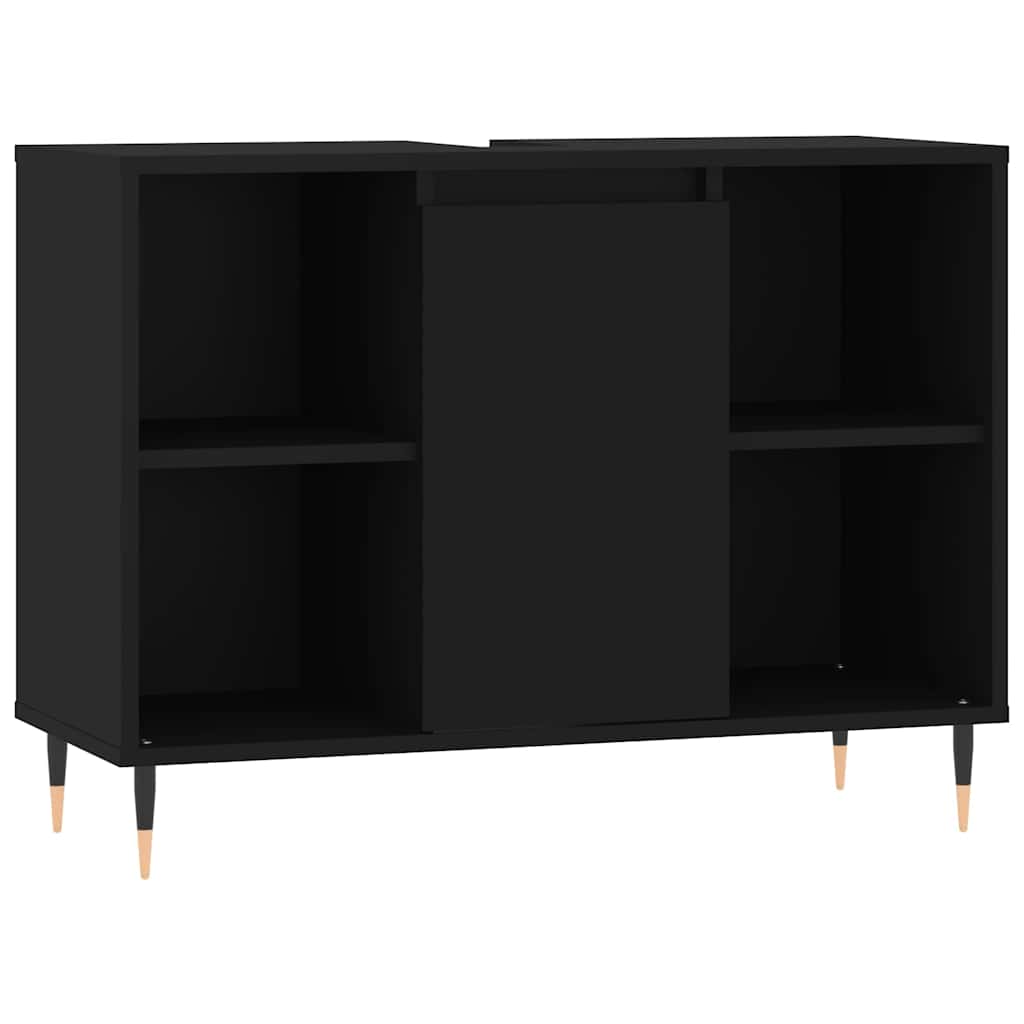 Kupaonski ormarić crni 80 x 33 x 60 cm od konstruiranog drva Crna
