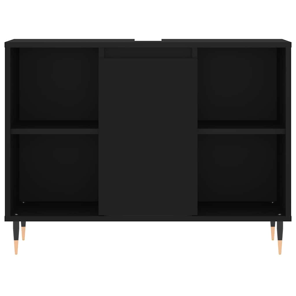 Kupaonski ormarić crni 80 x 33 x 60 cm od konstruiranog drva Crna
