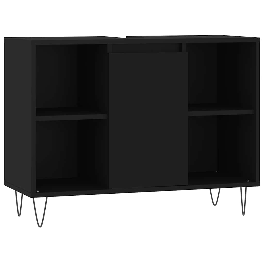 Kupaonski ormarić crni 80 x 33 x 60 cm od konstruiranog drva
