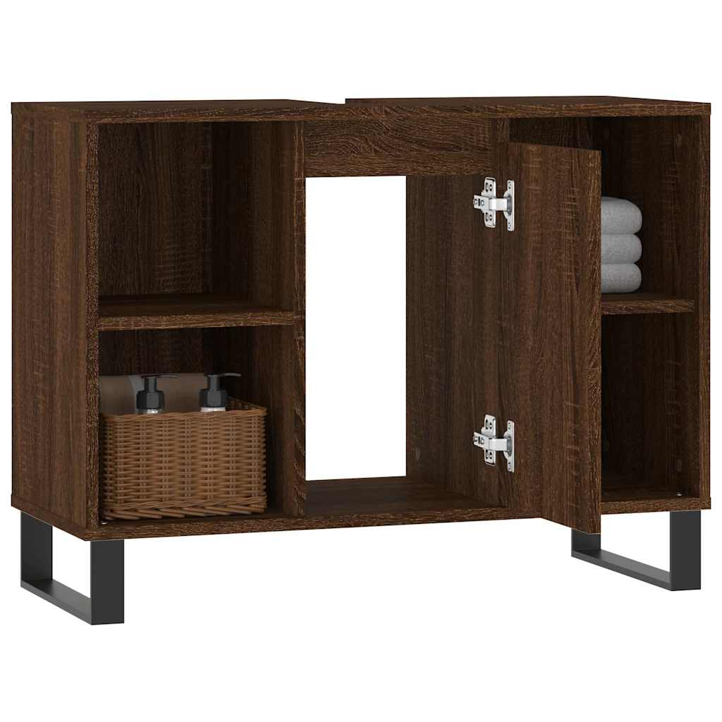 Ormarić za umivaonik smeđa boja hrasta 80x33x60 cm drveni