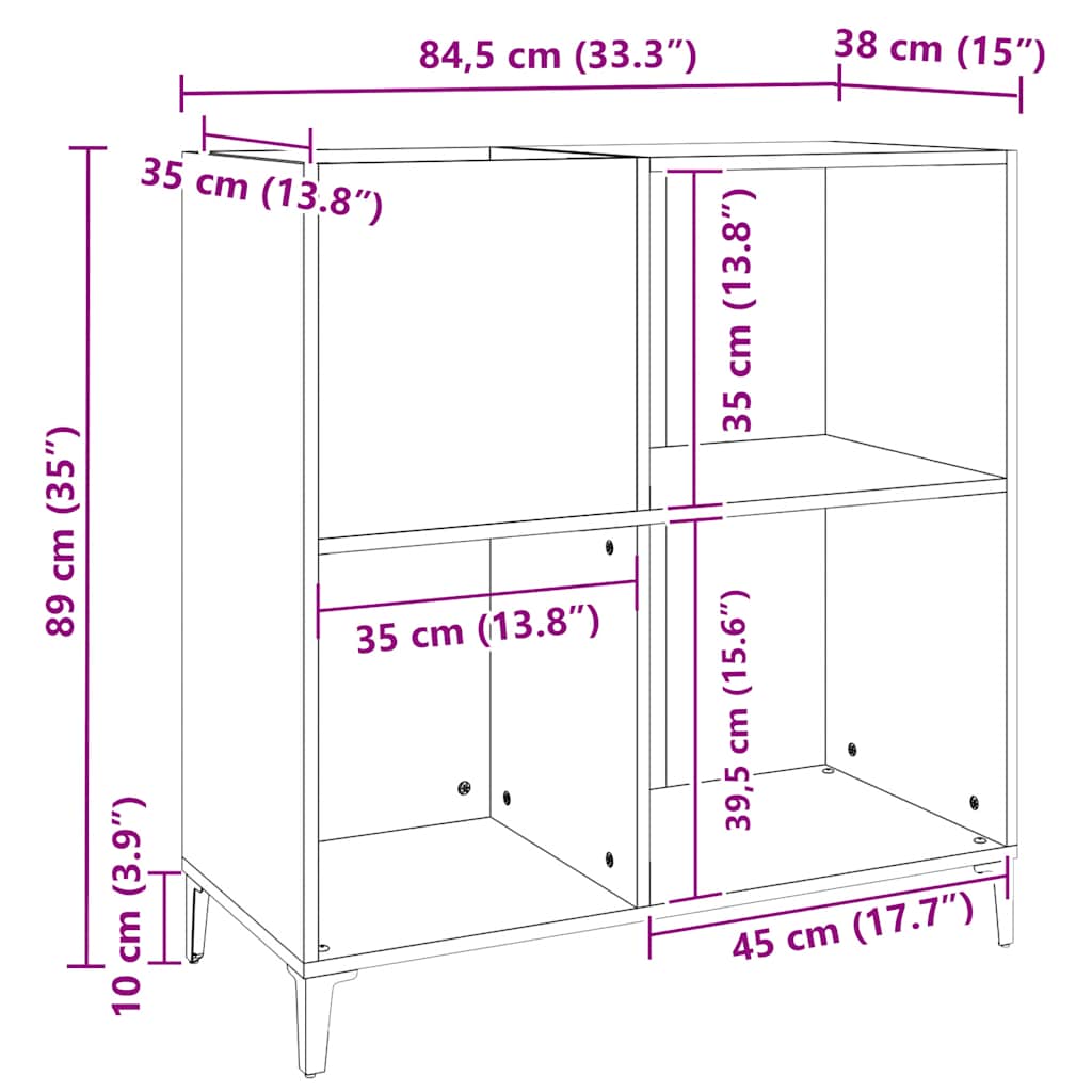 Ormarić za ploče boja hrasta 84,5x38x89 cm konstruirano drvo