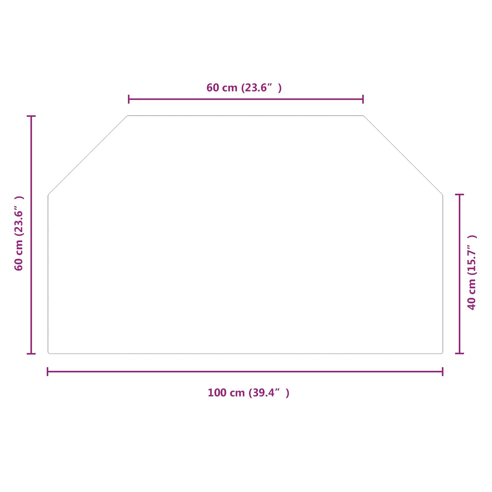 Staklena ploča za kamin *Transparent*an 100 x 60 cm Stakl
