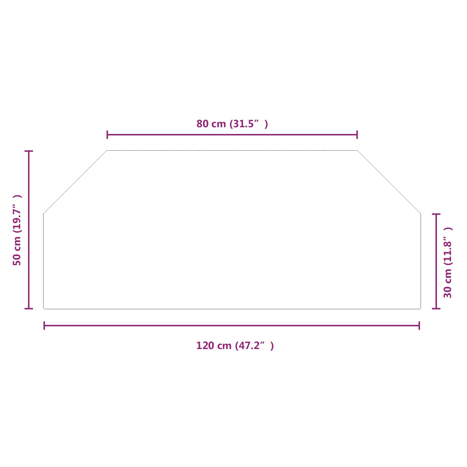 Staklena ploča za kamin *Transparent*an 120 x 50 cm Stakl
