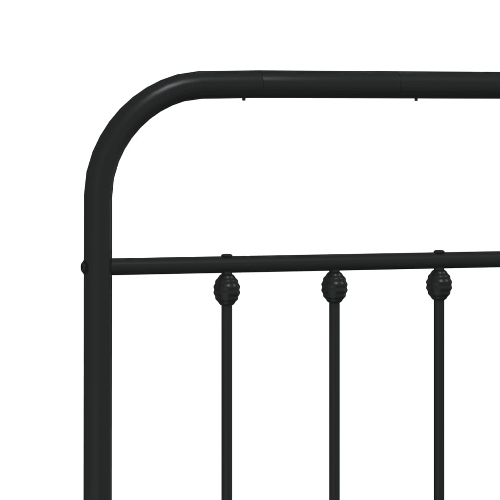 Metalni okvir za krevet s uzglavljem crni 140x190 cm