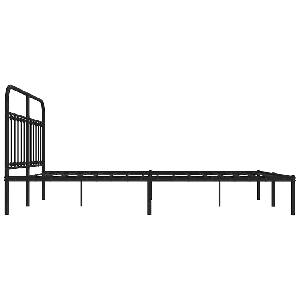 Metalni okvir za krevet s uzglavljem crni 183x213 cm