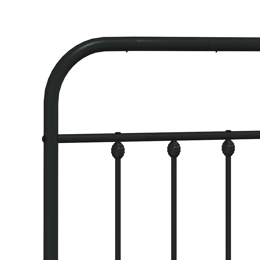 Metalni okvir za krevet s uzglavljem crni 183x213 cm