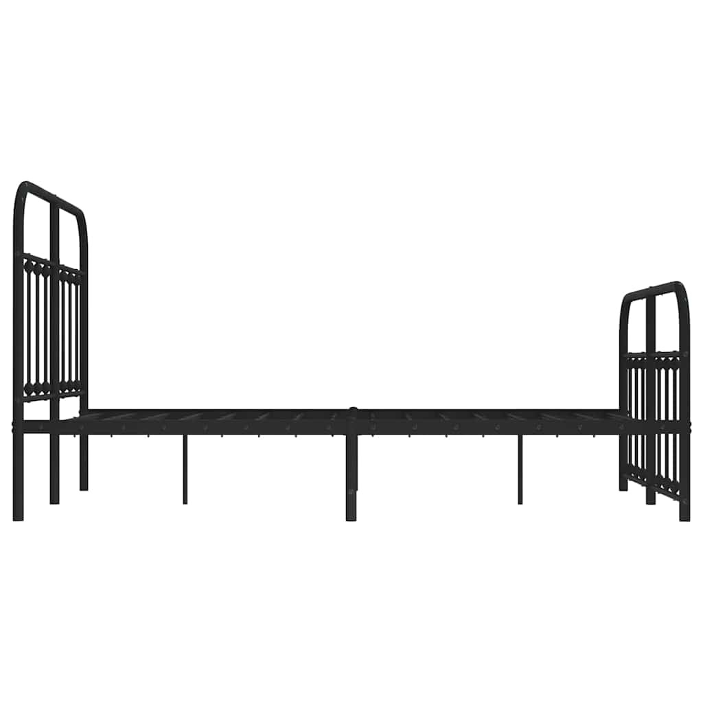 Metalni okvir kreveta uzglavlje i podnožje crni 120x190 cm