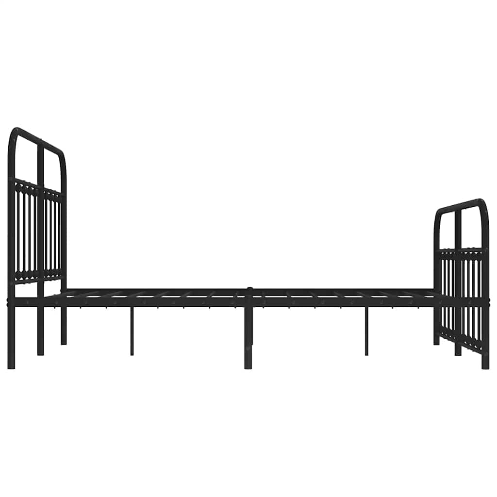 Metalni okvir kreveta uzglavlje i podnožje crni 150x200 cm