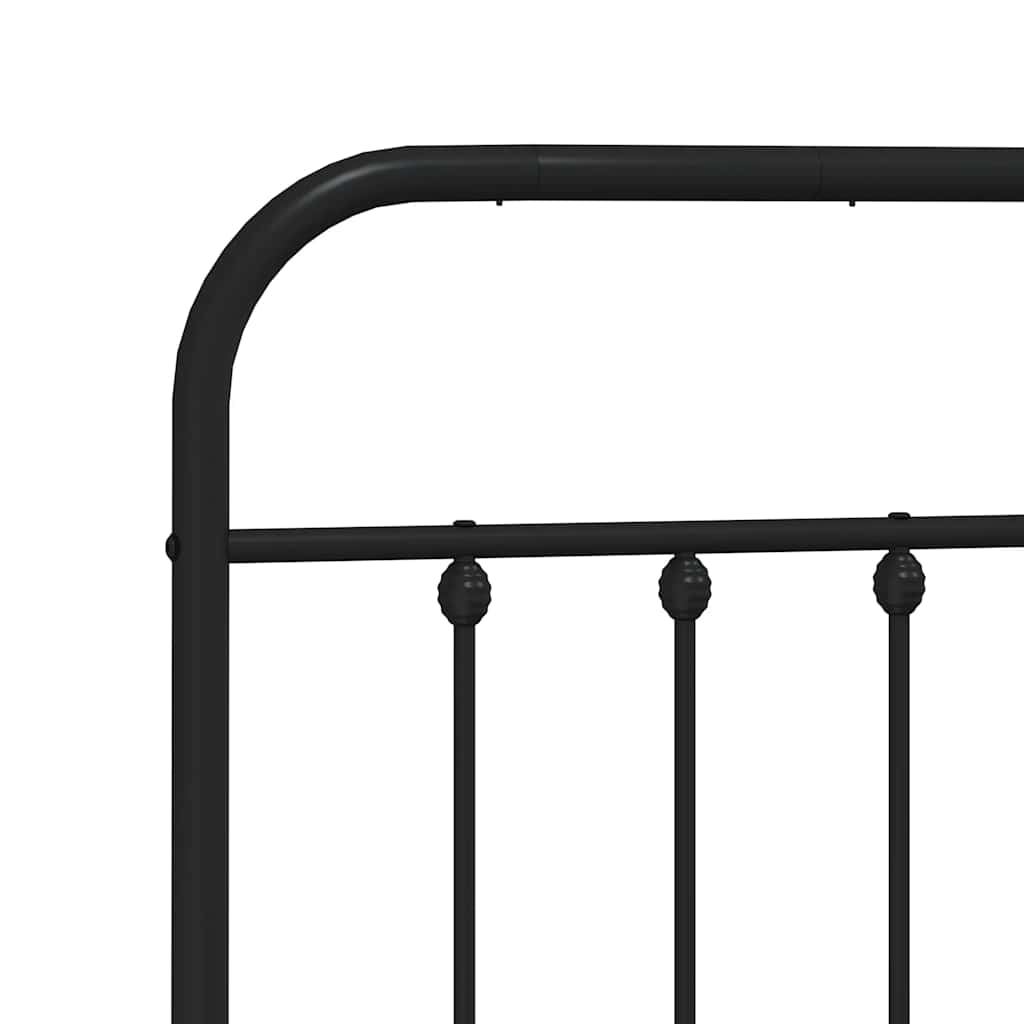 Metalni okvir kreveta uzglavlje i podnožje crni 150x200 cm