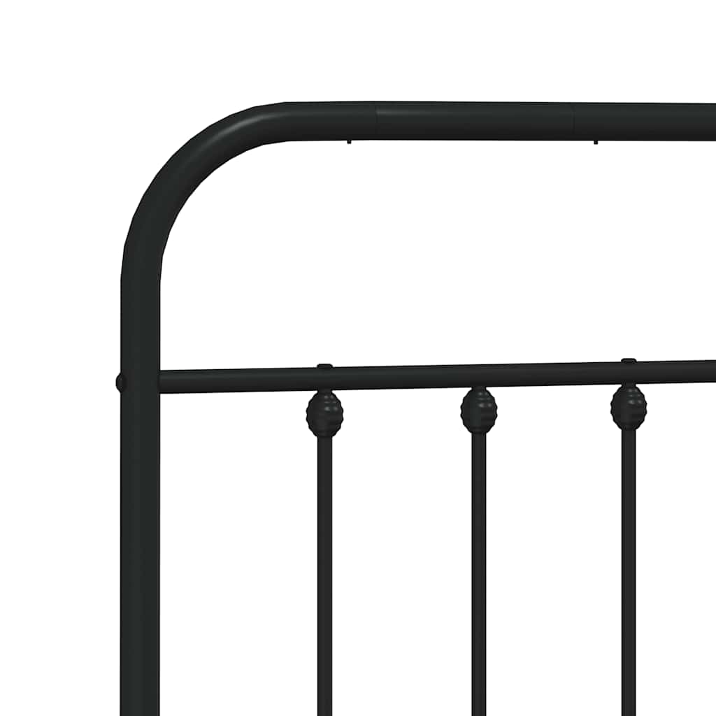 Metalni okvir kreveta uzglavlje i podnožje crni 200x200 cm