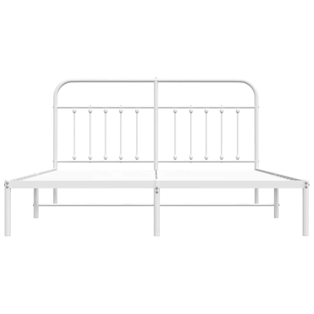 Metalni okvir za krevet s uzglavljem bijeli 183x213 cm
