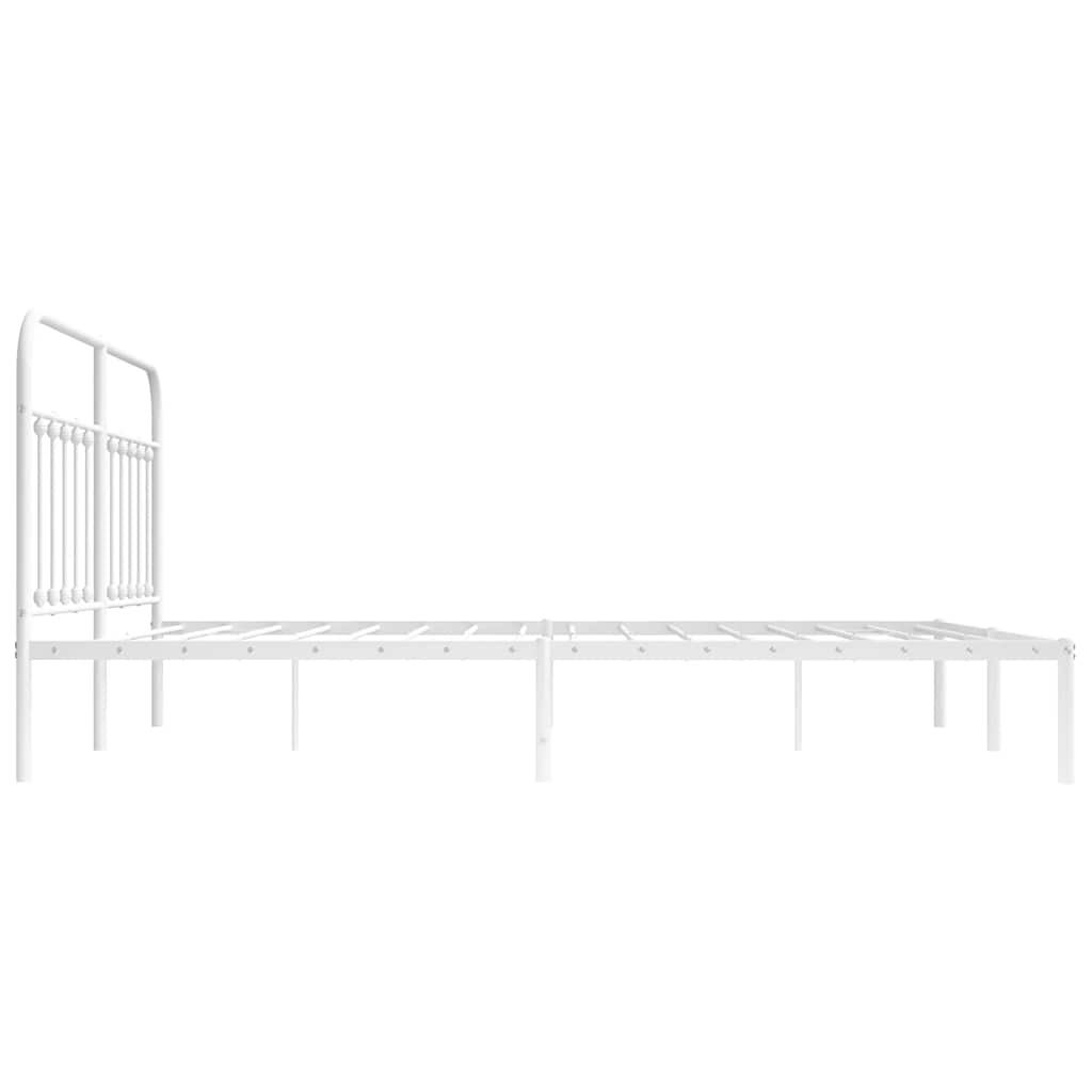 Metalni okvir za krevet s uzglavljem bijeli 183x213 cm