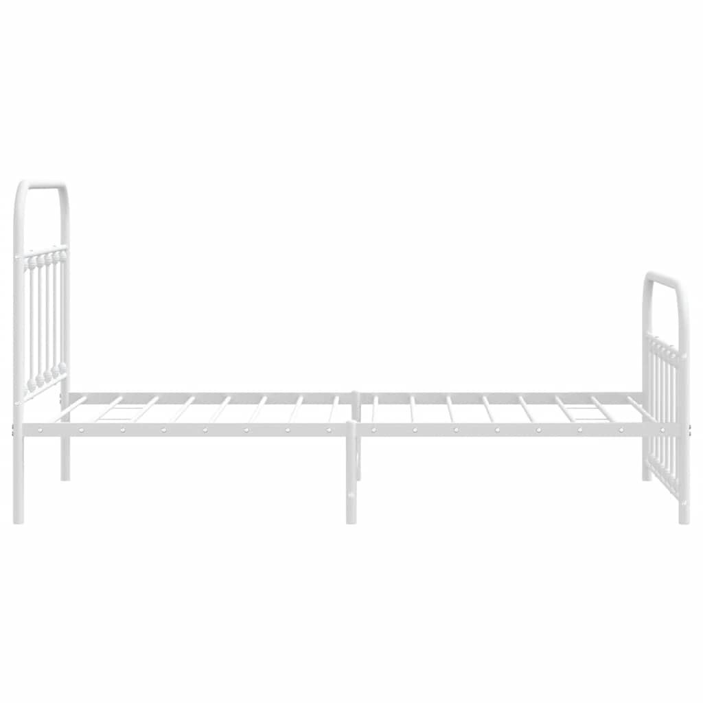 Metalni okvir kreveta uzglavlje i podnožje bijeli 100x190 cm