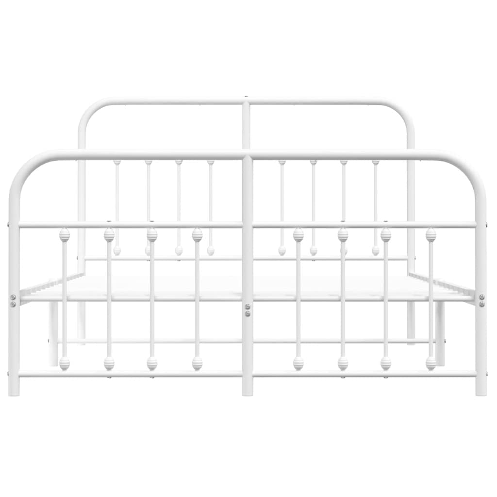 Metalni okvir kreveta uzglavlje i podnožje bijeli 135 x 190 cm
