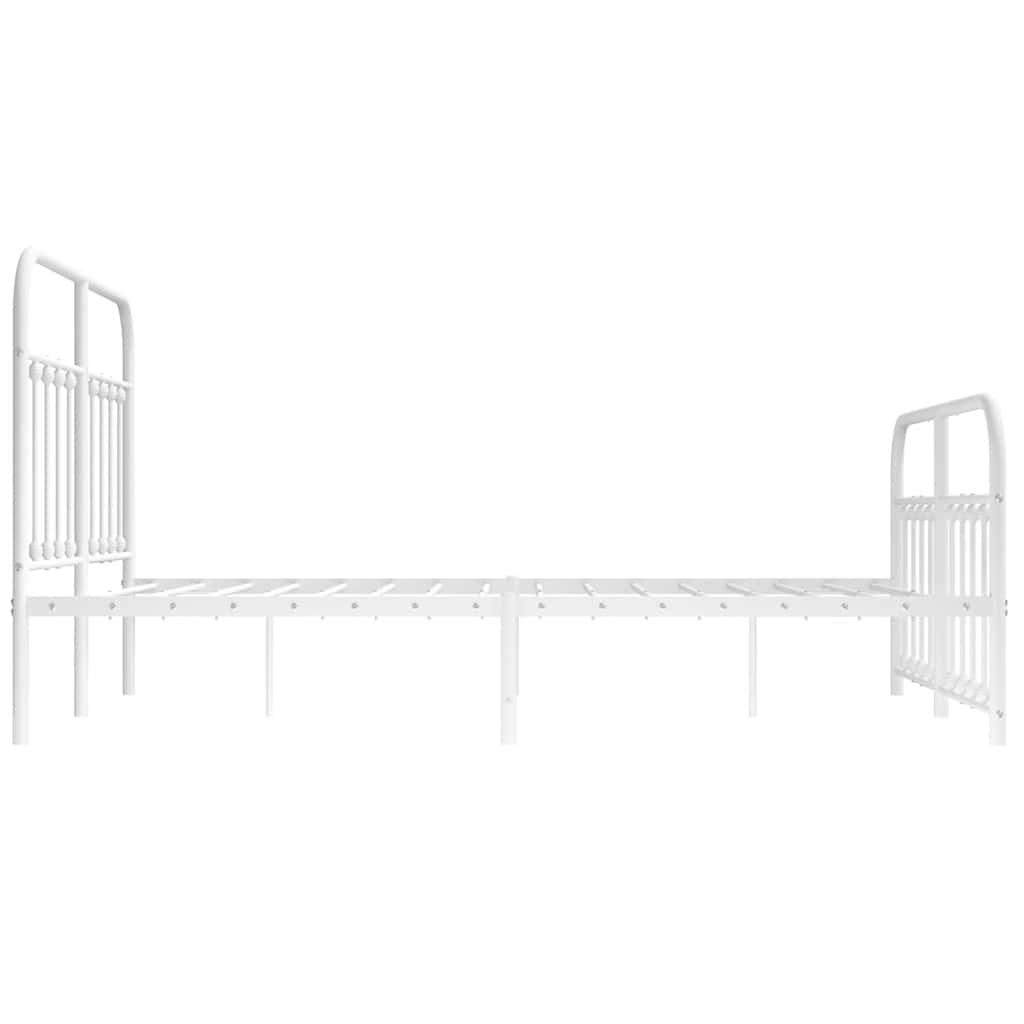 Metalni okvir kreveta uzglavlje i podnožje bijeli 140x200 cm
