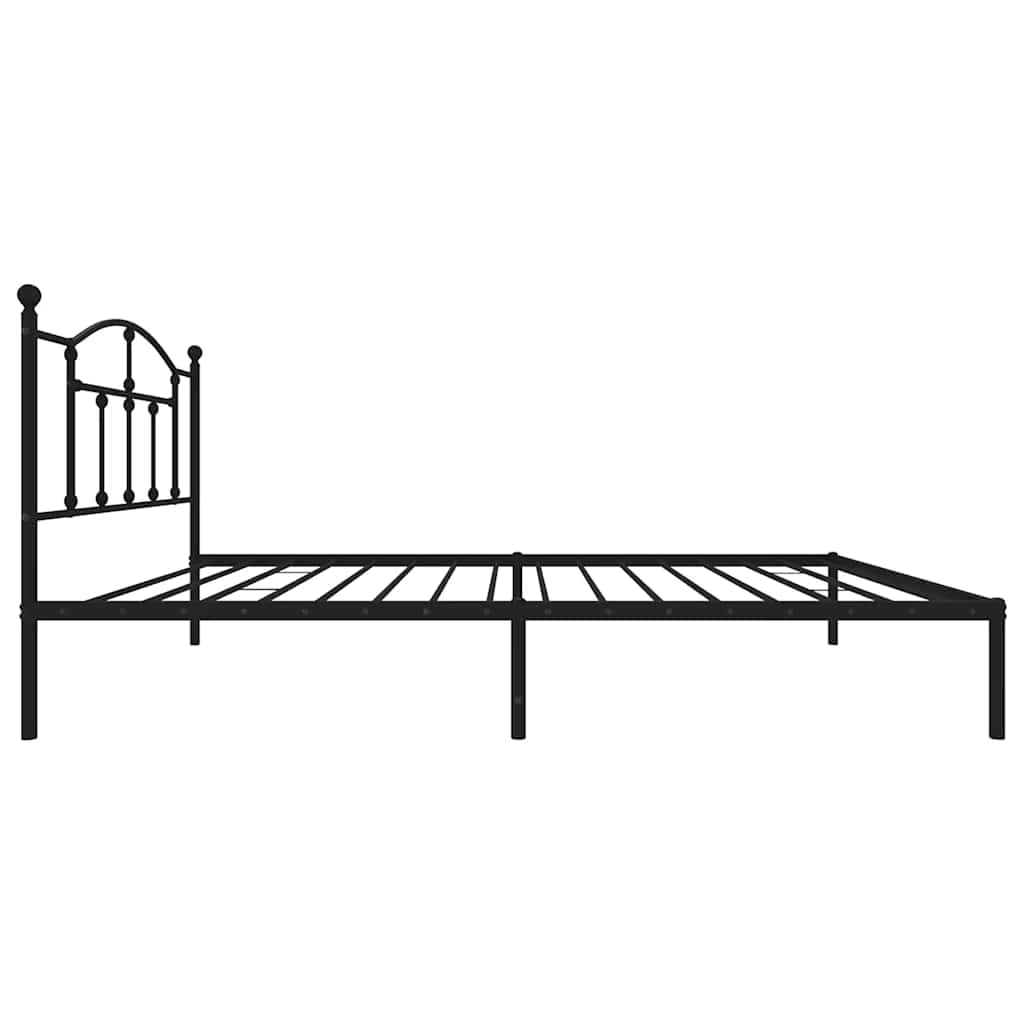 Metalni okvir za krevet s uzglavljem crni 100x200 cm
