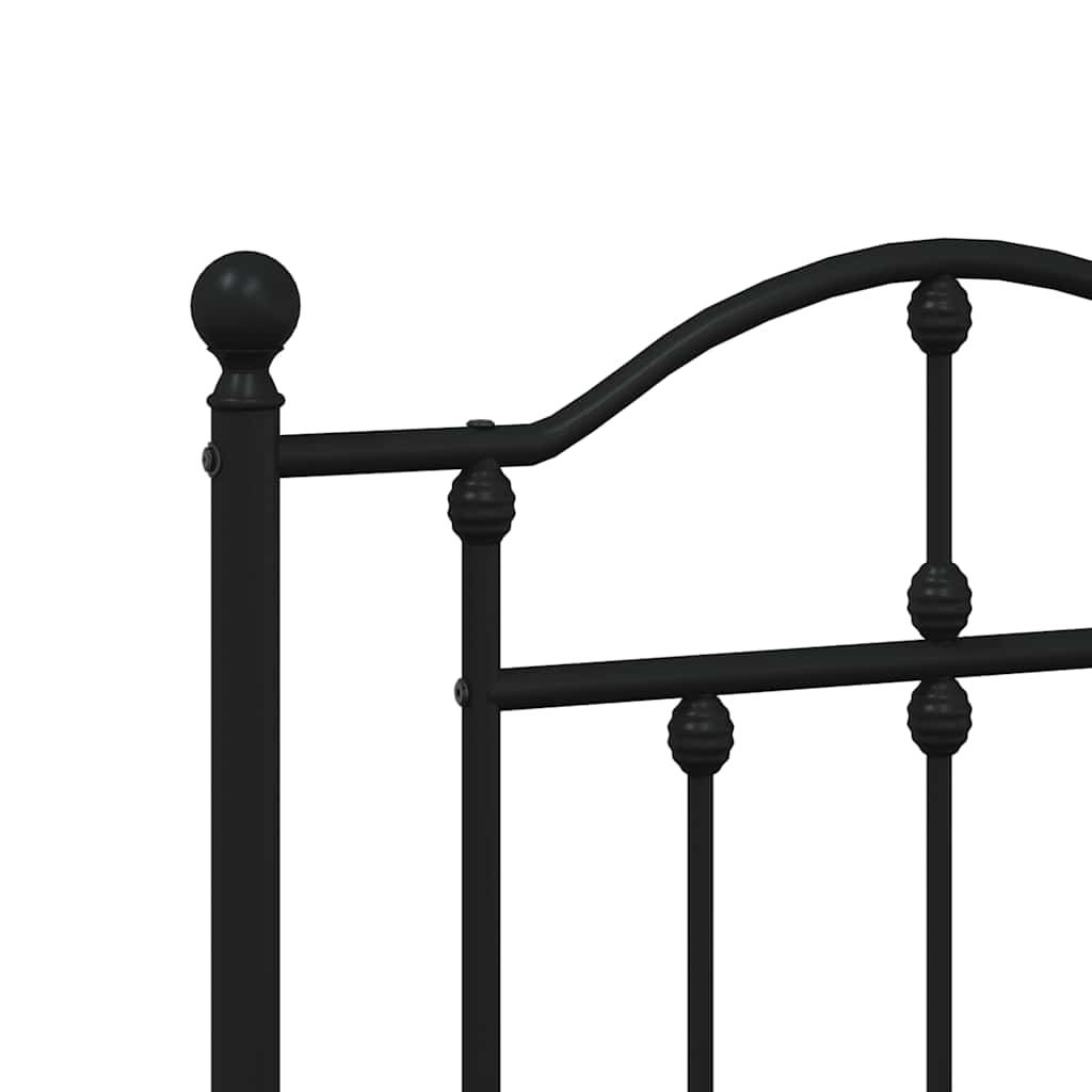 Metalni okvir za krevet s uzglavljem crni 160x200 cm