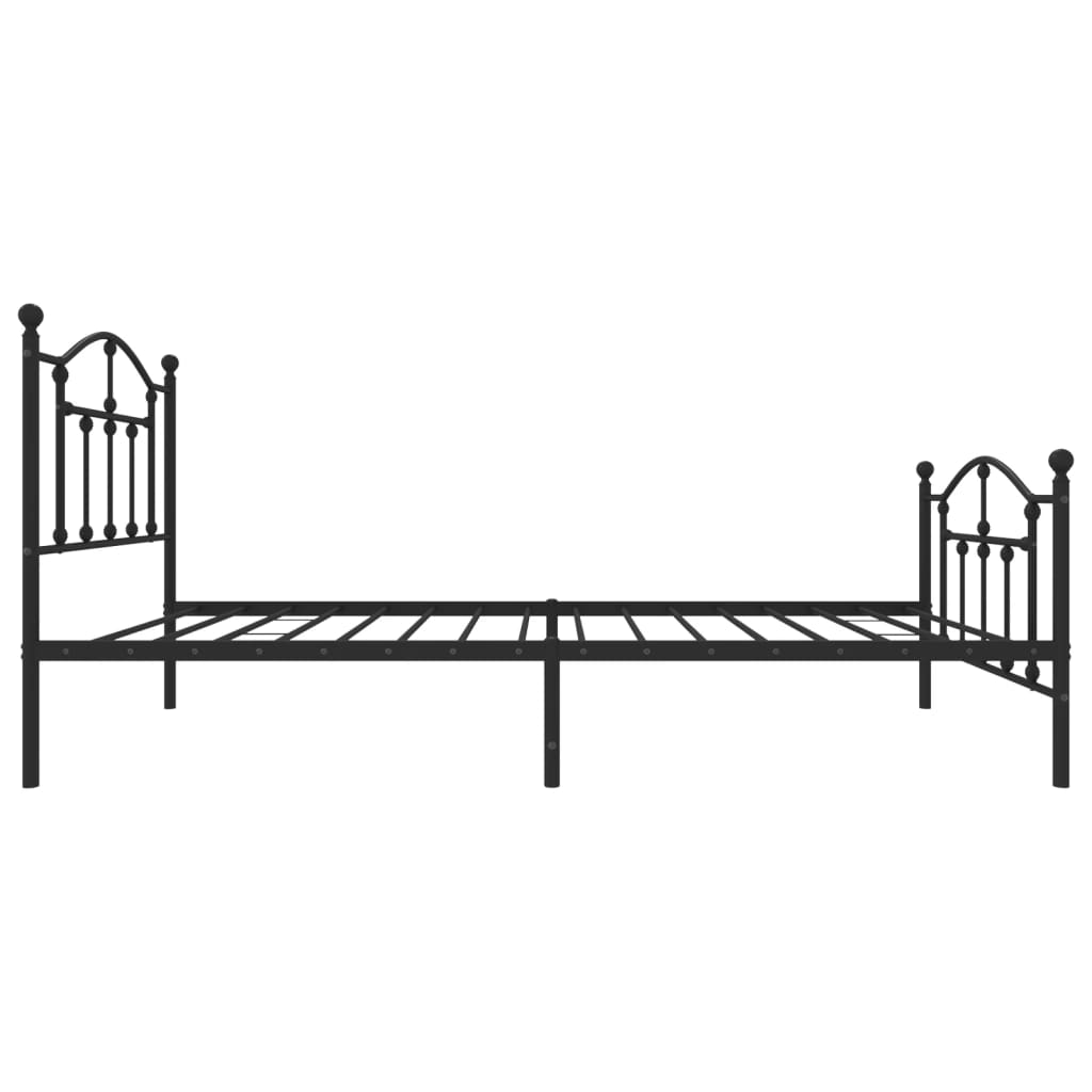 Metalni okvir kreveta uzglavlje i podnožje crni 80x200 cm