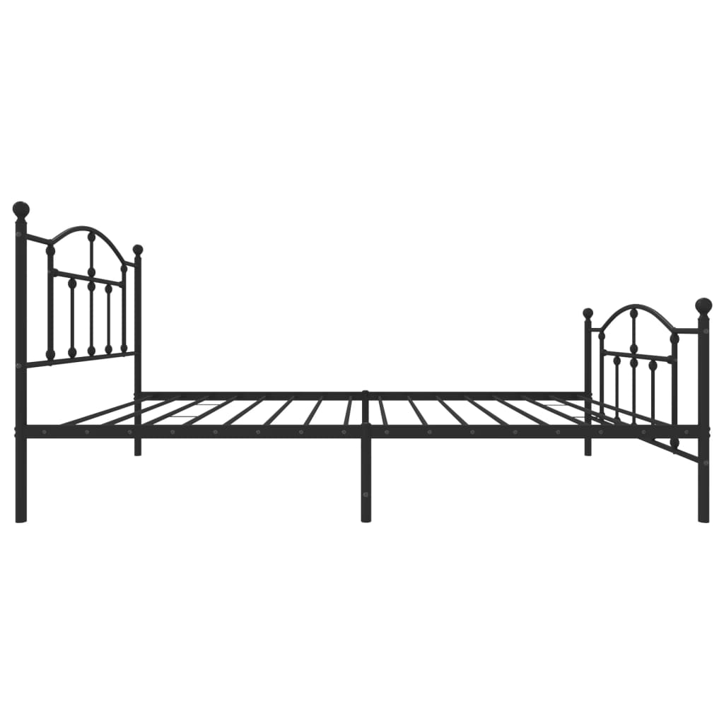 Metalni okvir kreveta uzglavlje i podnožje crni 107x203 cm