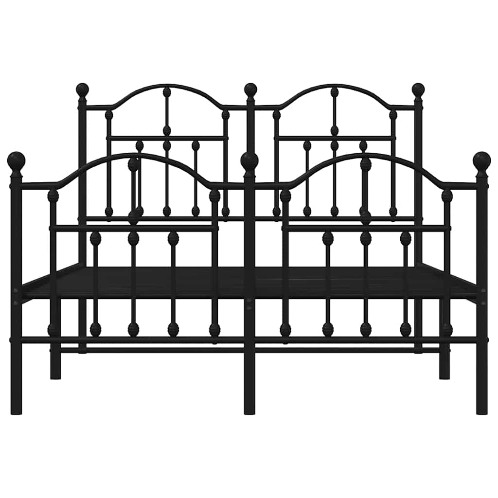 Metalni okvir kreveta uzglavlje i podnožje crni 120x200 cm